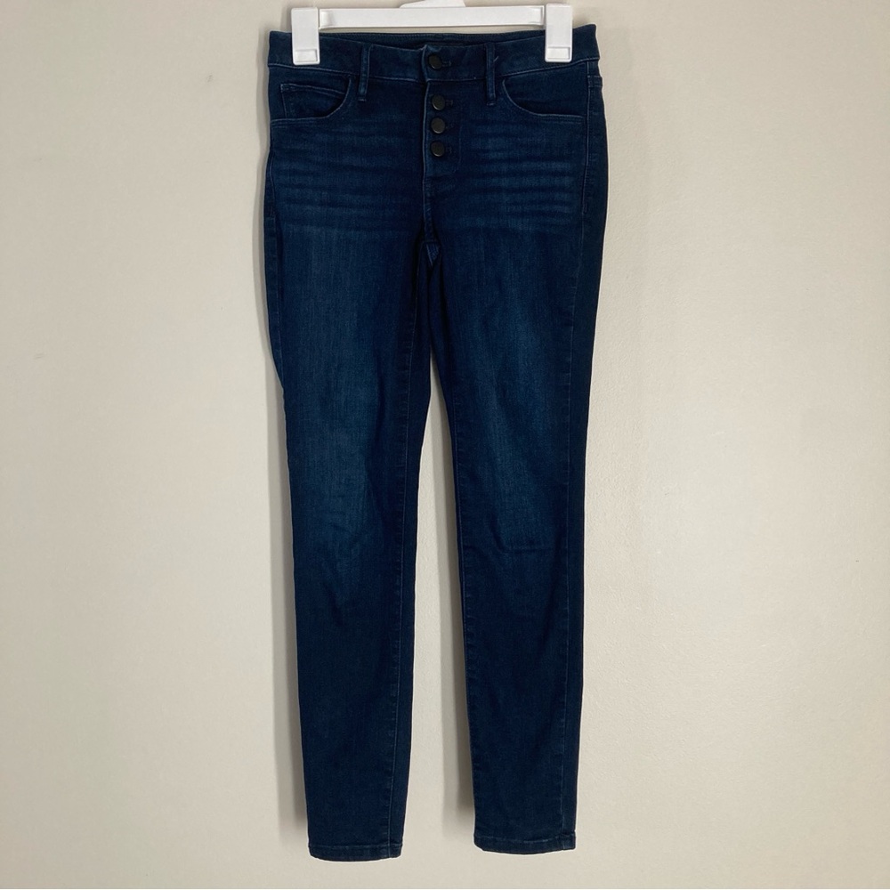 Vera Wang Dark Wash Button Fly Skinny Jeans Size 2